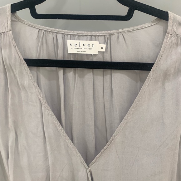 Velvet Grey Wrap Top - Picture 2 of 4